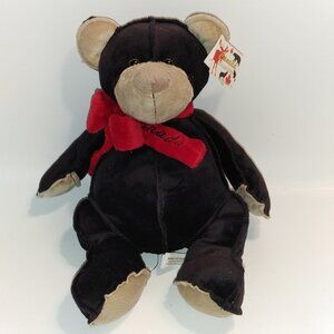 Cute Black Bear Plushie Large 9" tall with Canada Scarf NWT